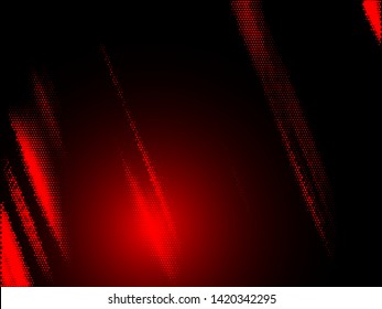modern abstract halftone pattern. red glowing dots on black background 