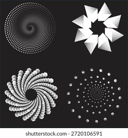 Modern Abstract Halftone Spiral Background Design