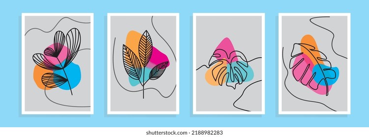 Modern abstract hand draw botanical line art background paper geometric elements, strokes, leaves and dots for print, cover, wallpaper, Minimal and natural wall art, social media, postcards, print.