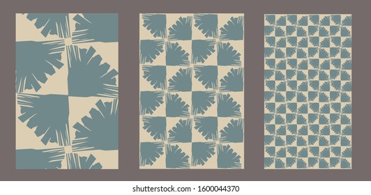 Modern abstract hand drawn art pattern in scandinavian style