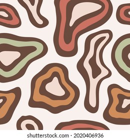 Modern abstract hand drawn pattern of colorful organic shapes on pastel background. Creative collage contemporary seamless pattern.	