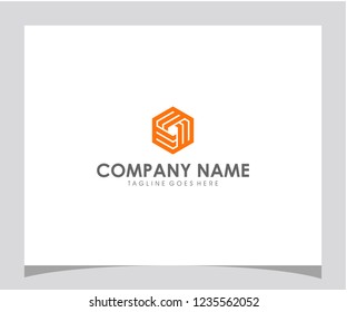 Modern abstract hexagon element icon logo design template vector
