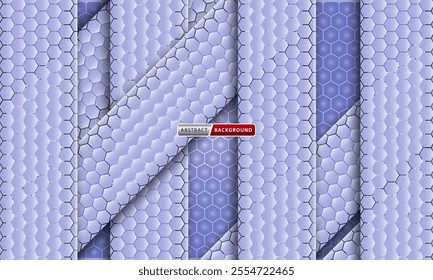 Modern abstract hexagon light silver background vector.