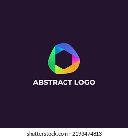 modern abstract hexagon logo design