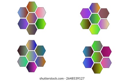 Modern Abstract Hexagonal Layout – Multicolor Gradient Composition And For Various Projects 