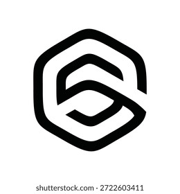 Icono de logotipo de letra hexagonal Abstractas moderna S
