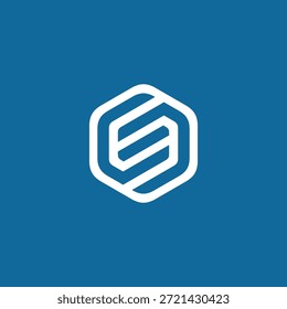 Design moderno de logotipo hexagonal abstrato com linhas interconectadas, criando uma representação visual elegante e dinâmica adequada para vários projetos de identidade visual e digital