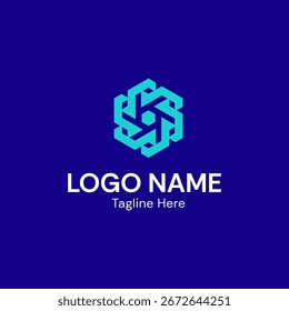 Modern Abstract Hexagonal Logo Digital Business Tech Symbol