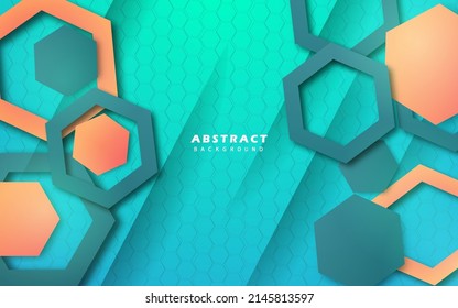 Vector de fondo de estilo de arte de papel hexagonal abstracto moderno