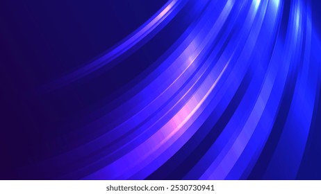Efecto abstracto moderno de alta velocidad. movimiento rápido. senderos de luz coloridos dinámicos sobre fondo azul. Concepto de tecnología digital futurista