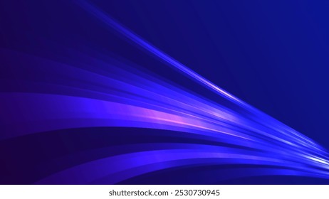 Modern abstract High speed effect. fast running motion. dynamic colorful light trails on blue background. Futuristic digital technology concept