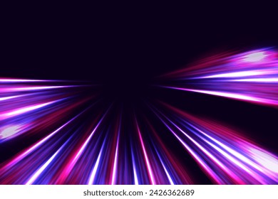 Modern abstract high speed light glare effect. Futuristic technology of dynamic movement and speed.