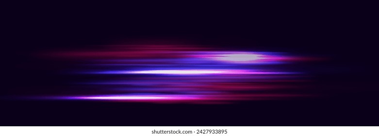 Modern abstract high speed light glare effect. Futuristic technology of dynamic movement and speed.