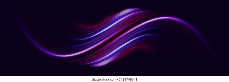 Efecto de deslumbramiento de luz de alta velocidad abstracto moderno. Tecnología futurista de movimiento dinámico y velocidad.