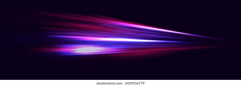 Modern abstract high speed light glare effect. Futuristic technology of dynamic movement and speed.