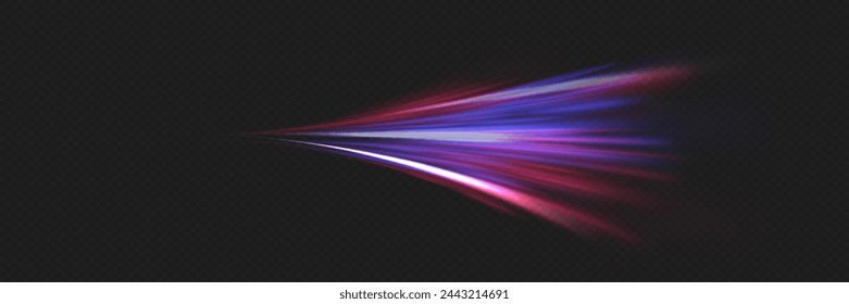 Modern abstract high speed light glare effect. Futuristic technology of dynamic movement and speed.