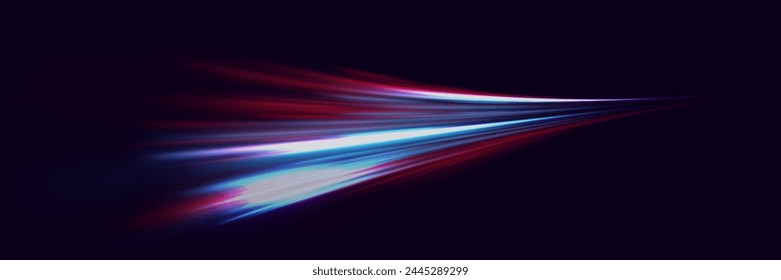 Modern abstract high speed light glare effect. Futuristic technology of dynamic movement and speed.