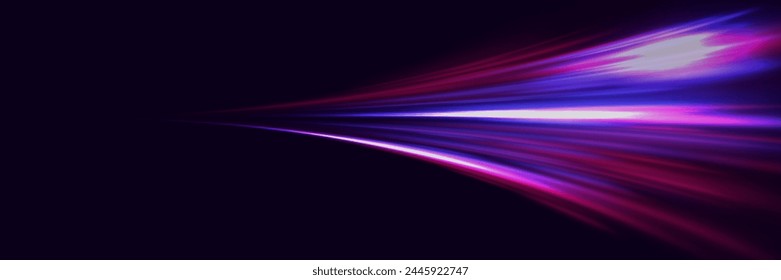 Modern abstract high speed light glare effect. Futuristic technology of dynamic movement and speed.