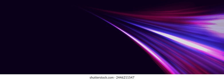Modern abstract high speed light glare effect. Futuristic technology of dynamic movement and speed.