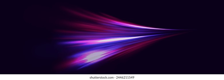 Modern abstract high speed light glare effect. Futuristic technology of dynamic movement and speed.