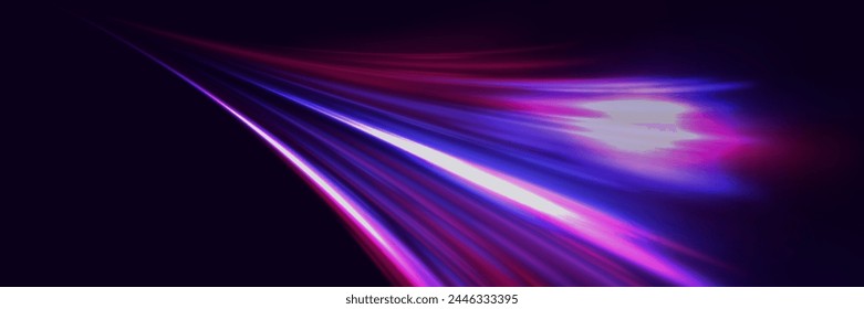 Modern abstract high speed light glare effect. Futuristic technology of dynamic movement and speed.