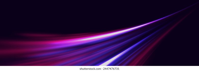 Modern abstract high speed light glare effect. Futuristic technology of dynamic movement and speed.