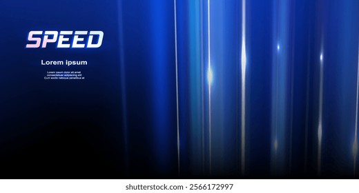 Modern abstract high speed light effect. Technology futuristic dynamic motion. Movement. Spark. Glow of bright lines of transport vehicle drive on road highway. Lines of light, speed and movement.