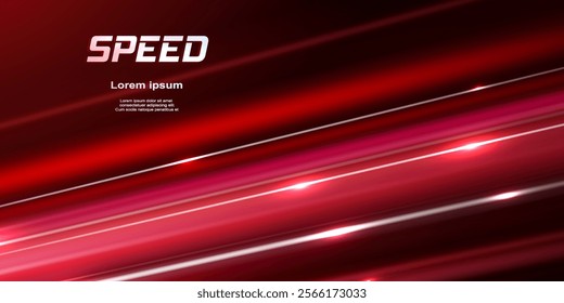 Modern abstract high speed light effect. Technology futuristic dynamic motion. Movement. Spark. Glow of bright lines of transport vehicle drive on road highway. Lines of light, speed and movement.