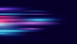 Modern Abstract High Speed Movement. Colourful Dynamic Motion On Blue Background. Movement Sport Pattern For Banner Or Poster Design Background Concept.