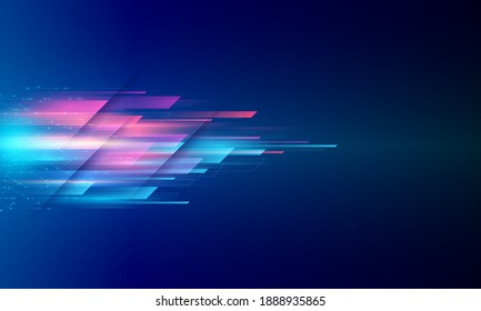 Modern Abstract High Speed Movement. Colourful Dynamic Motion On Blue Background. Movement Sport Pattern For Banner Or Poster Design Background Concept.