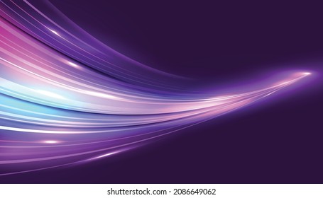 Modern Abstract High Speed Movement Background With Dynamic Motion Light Trails. Futuristic, Technology Pattern For Banner Or Poster Design.