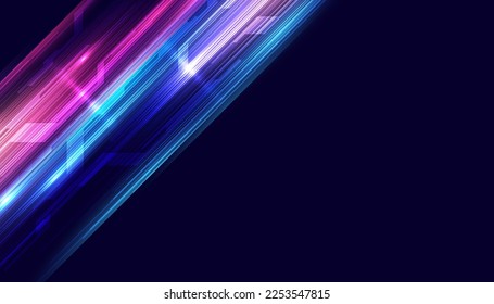 Moderno movimiento abstracto de alta velocidad. Movimiento dinámico colorido sobre fondo azul. Patrón deportivo de movimiento para el concepto de fondo de diseño de pancartas o carteles.