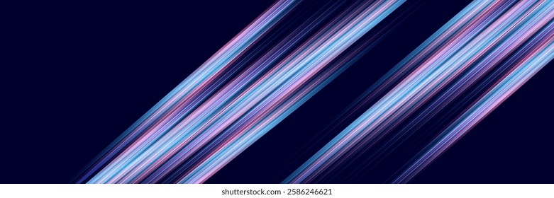 Modern abstract high speed movement. Colourful dynamic motion on blue background. Movement sport pattern for banner or poster design background