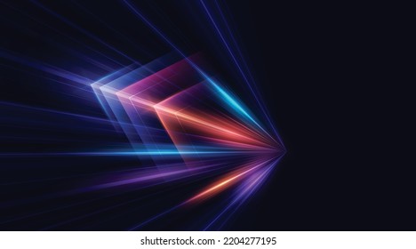 Modern abstract high-speed arrows light effect movement. Technology futuristic dynamic motion for banner or poster design background concept.