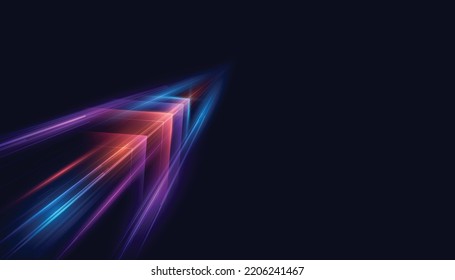 Modern abstract high-speed arrows light effect movement. Technology futuristic dynamic motion for banner or poster design background concept.