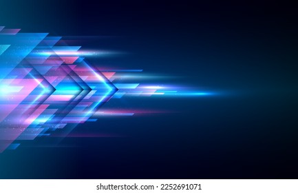 Modern abstract high-speed arrows light effect movement. Technology futuristic dynamic motion. Movement pattern for banner or poster design background concept.