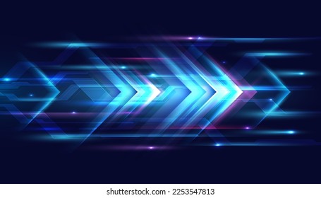 Modern abstract high-speed arrows light effect movement. Technology futuristic dynamic motion. Movement pattern for banner or poster design background concept.