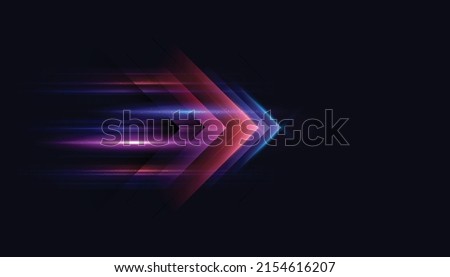 Modern abstract high-speed arrows light effect movement. Technology futuristic dynamic motion for banner or poster design background concept.