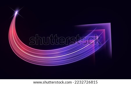 Modern abstract high-speed arrows light effect movement. Abstract modern hight speed light arrow line technology effect. Colorful dynamic motion on a dark background
