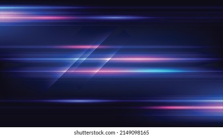 Efecto moderno abstracto de la luz de alta velocidad. Tecnología movimiento dinámico futurista sobre fondo azul. Patrón de movimiento para el concepto de fondo de diseño de pancartas o carteles.
