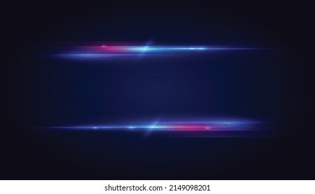 Modern abstract high-speed light effect. Futuristic dynamic motion lines on blue background with copy space. Movement pattern for banner or poster design background concept.