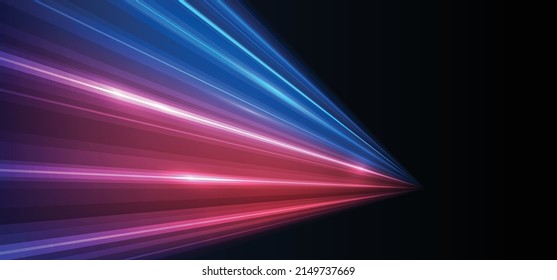 Moderner abstrakter High-Speed-Lichteffekt. Abstrakter Hintergrund mit Lichtstrahlen. Technologie futuristische dynamische Bewegung. Bewegungsmuster für Banner- oder Poster-Design-Hintergrund-Konzept.