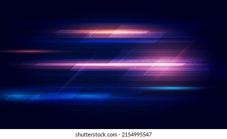 Modern abstract high-speed light effect. Technology futuristic dynamic motion on blue background. Movement pattern for banner or poster design background concept.