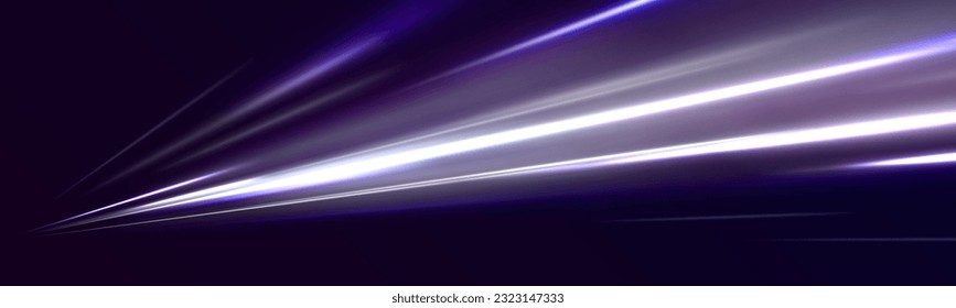 Modern abstract high-speed light effect. Technology futuristic dynamic motion. Abstract light trails. White abstract background with blurred magic neon light curved lines	