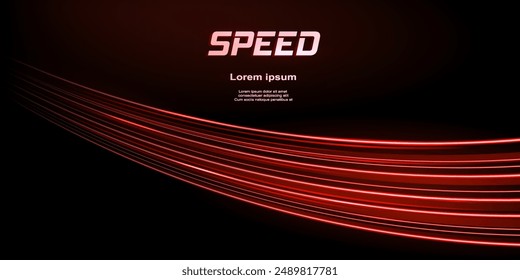 Modern Abstract High-Speed Light Effect. Futuristic Dynamic Motion and Glowing Lines