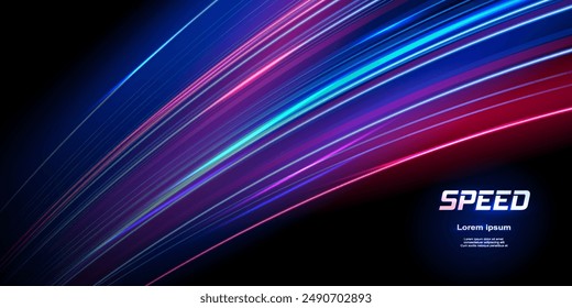 Efecto de luz de alta velocidad Abstractas moderna. Movimiento dinámico futurista y líneas brillantes