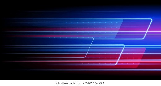 Modern Abstract High-Speed Light Effect. Futuristic Dynamic Motion and Glowing Lines