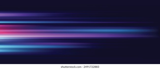 Modern abstract high-speed light effect. Abstract background with curved beams of light. Technology futuristic dynamic motion. Movement pattern for banner or poster design background concept.