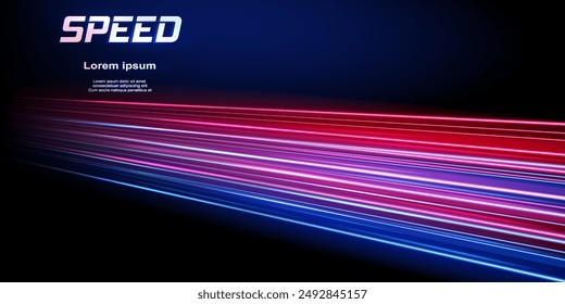 Efecto de luz de alta velocidad Abstractas moderna. Movimiento dinámico futurista y líneas brillantes