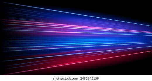 Modern Abstract High-Speed Light Effect. Futuristic Dynamic Motion and Glowing Lines